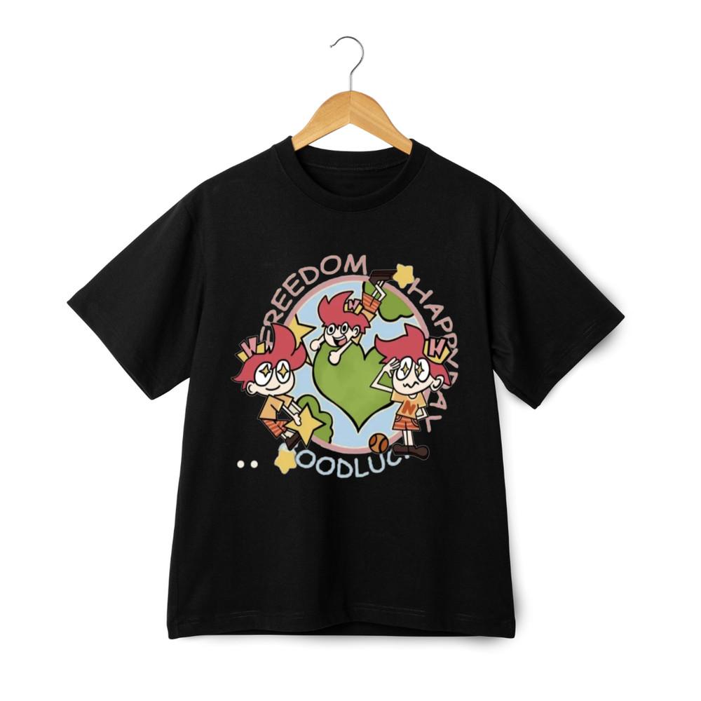 

Freedom Happy Day Cartoon Character Graphic Unisex Tee 2XL