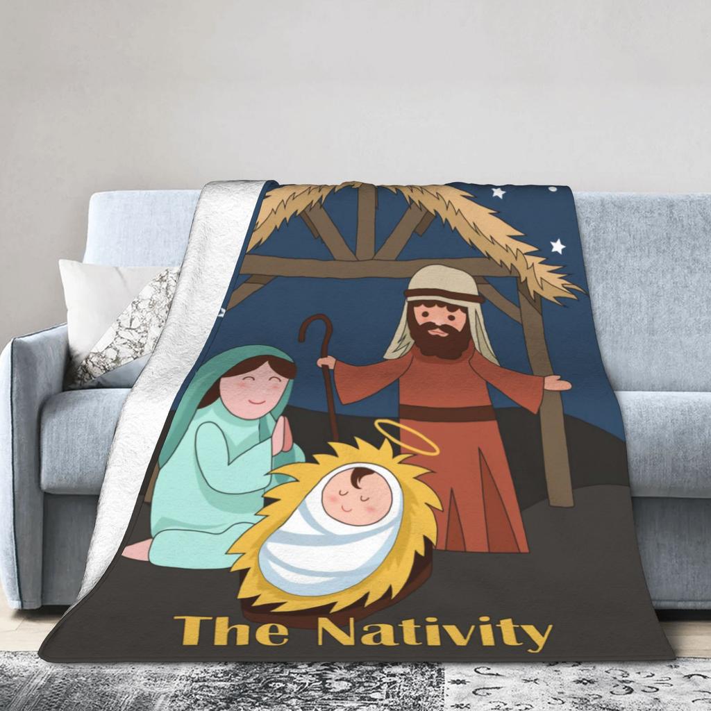 Christmas Story Jesus Is Born Blankets Quality Super Soft  Bedding Throws Winter Girls Boys Couch Chair Fluffy Bedspread