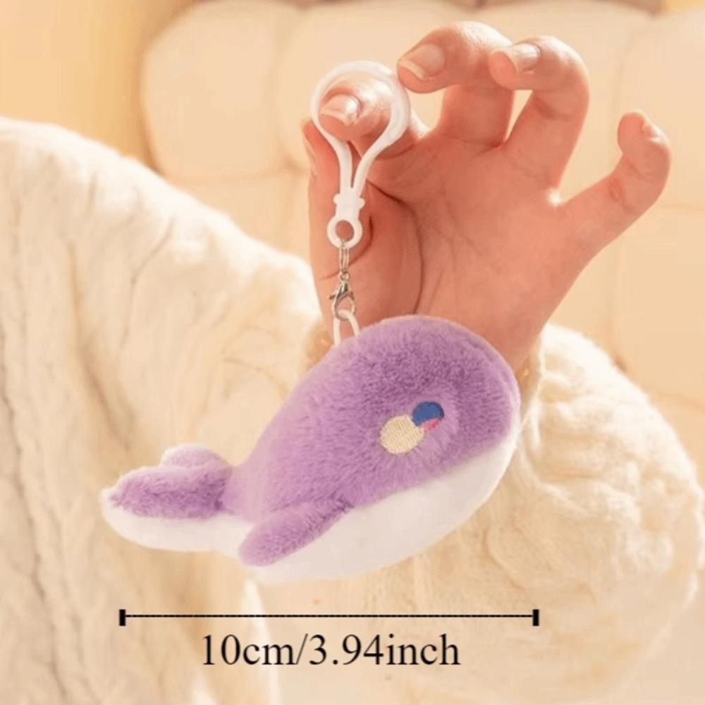 Bag Charms Whale Plush Doll Fluffy Soft Whale Plush Key Ring Whale Plush Pendant Handbag