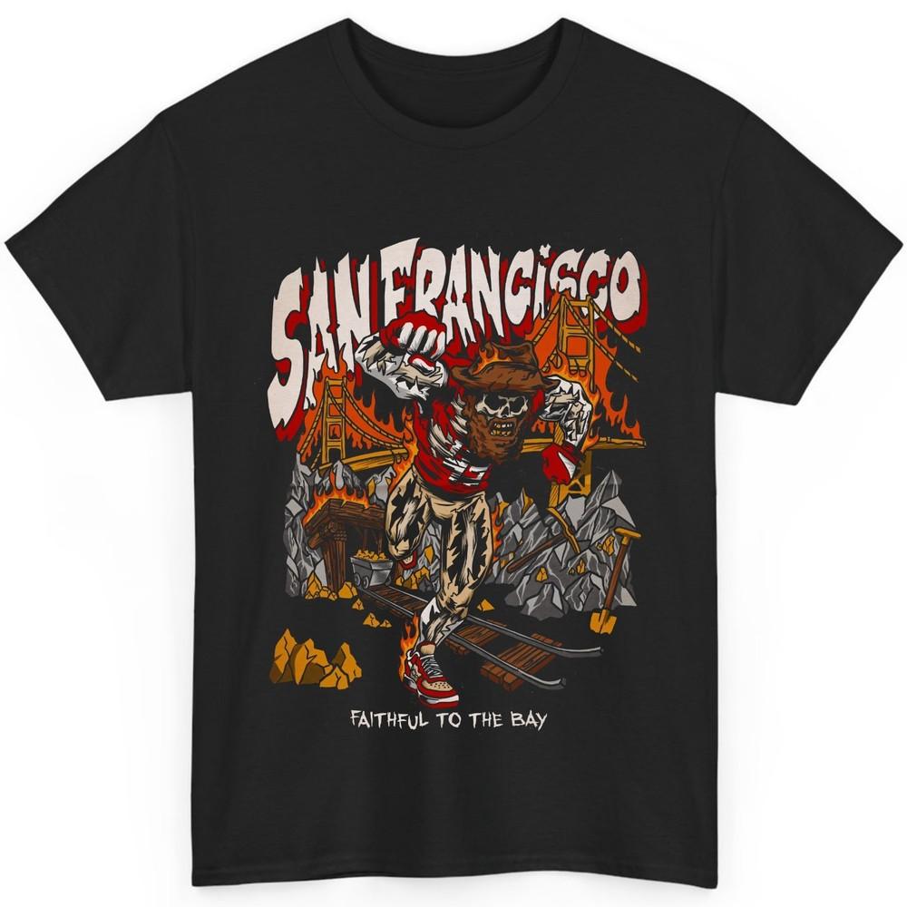 

SF 49ers Faithfull Vintage Style Skeleton - Warren Lotas Style T-shirt 2XL