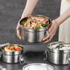 Stainless Steel Round Lunch Box Portable Sealed Microwave Bento Box with Buckle Leakproof Food Container Fresh-Keeping Box