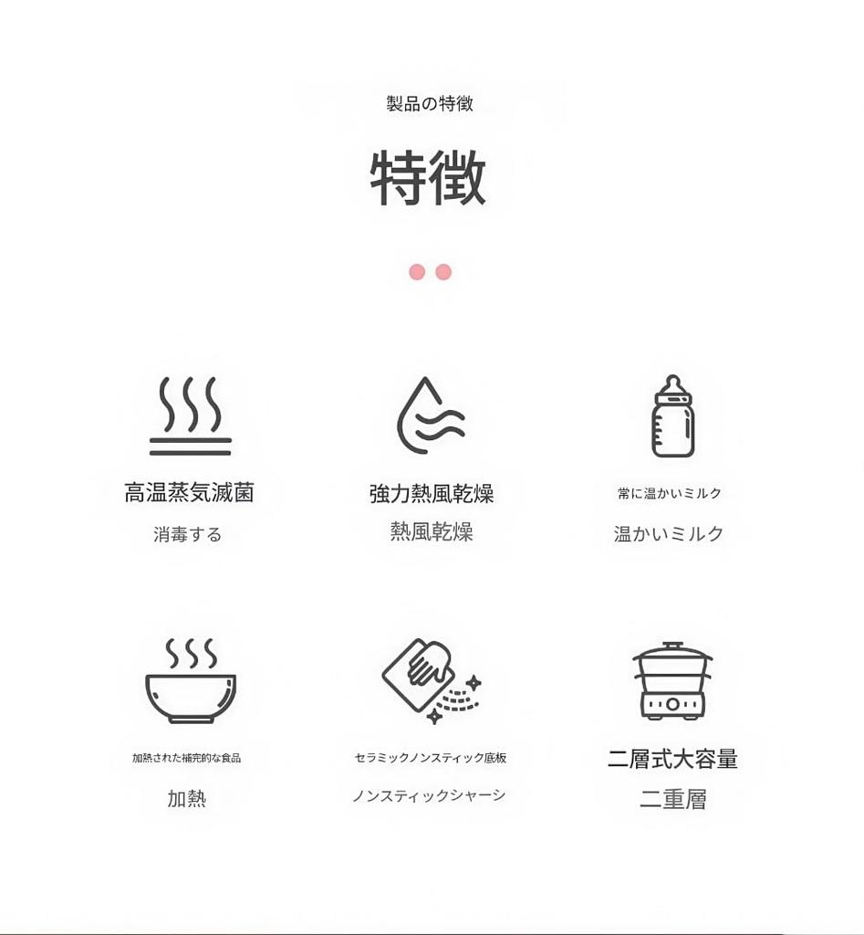 HOTGEEJP Baby Bottle Steam Sterilizer and Dryer with a Strong Sealed Design That Effectively Blocks Odors, Lightweight and Shatter-Resistant (White)