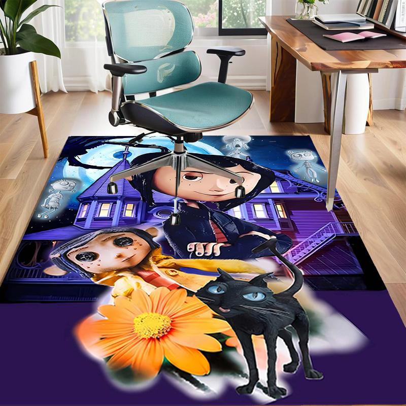 1pc C-Coraline (4) Design Area Rug - Non-Slip, Soft & Cozy Floor Mat for Living Room, Bedroom, Office - Indoor/Outdoor Decorative Carpet