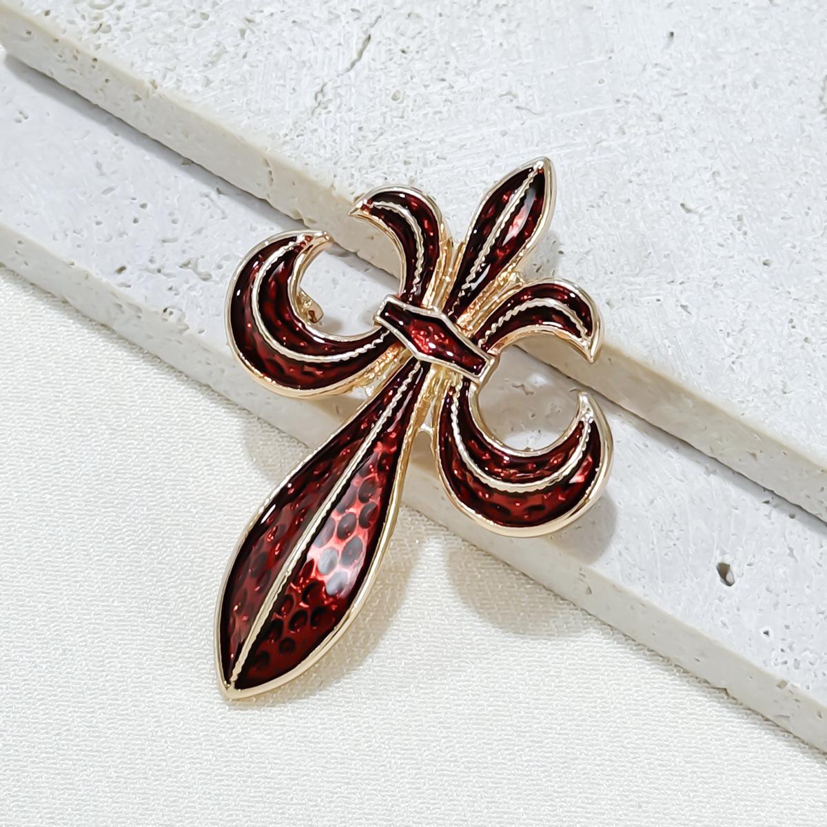 

Французский двор сплав эмаль ирис меч брошь мода винтажная женская одежда брошь украшение булавка