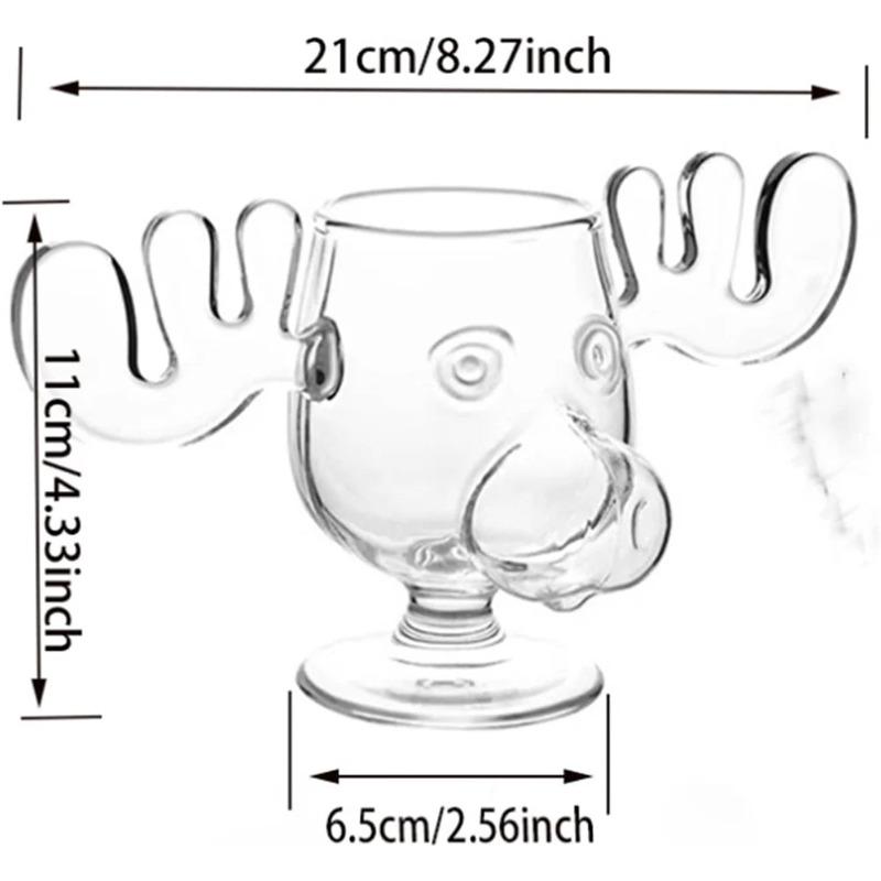 Christmas Vacation Moose Mug Christmas Reindeer Head Creative Elk Glass Wine Beer Water Juice Milk Glass