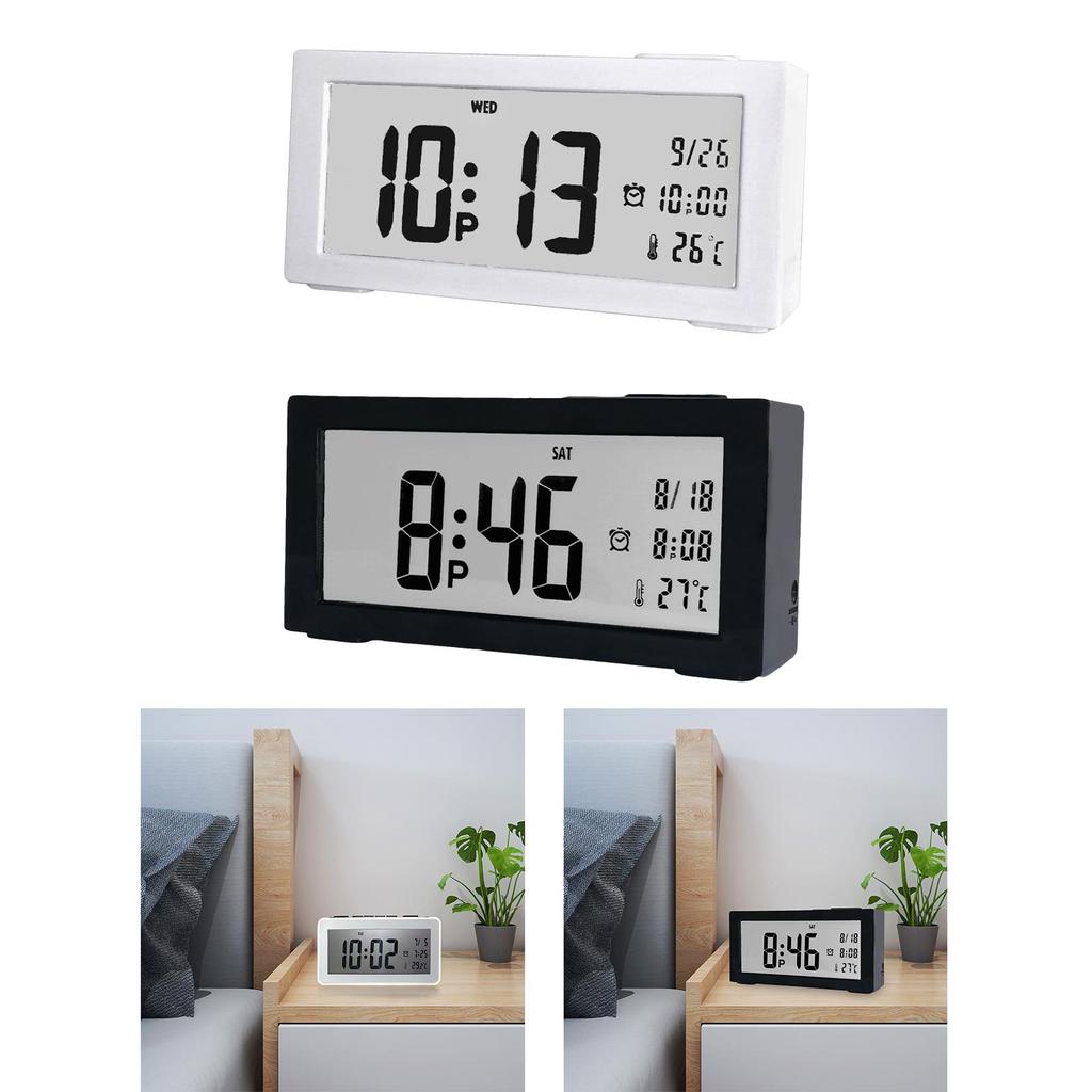 Digital Clock Bedside Clocks Snooze Table Decoration Easy Desk 12/24H