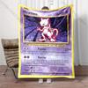 1PC Pokemon Cards Mewtwo Print Blanket Children Adult Blanket Soft and Warm Bedding for Home Sofa Outdoor Travel Cover Blanket