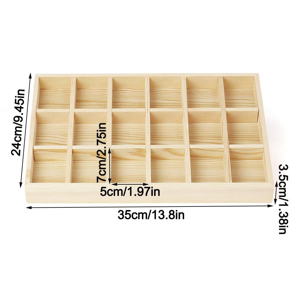 Wooden Jewelry Display Tray Multi-grid Stackable Card Box Jewelry Storage Box