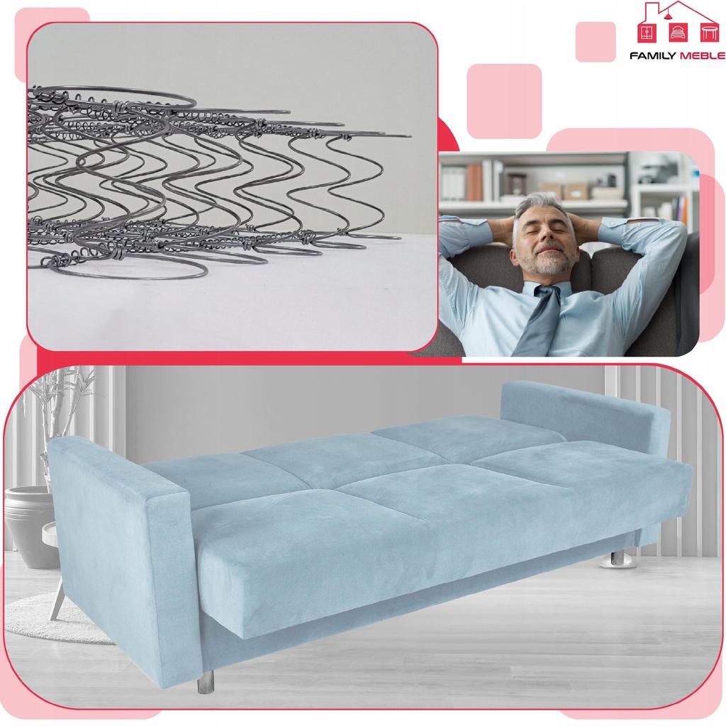Sofa Sofa Alicja Sofa Bed Bonell Bed Family Furniture Blue