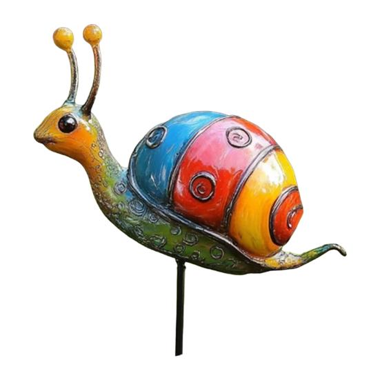 Colorful Insect Stake Metal Bee Garden Stake Animal Bird Snail Design Plant Stake