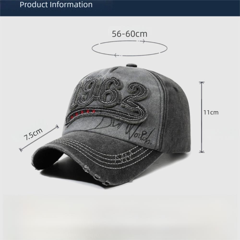 Casual Hip Hop Baseball Cap Washed Cotton Breathable Snapback Hat Outdoor Vintage Dad Hat For Men Women