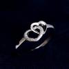 Banyan Tree S925 Silver Heart-to-Heart Double Love Ring for Women - Simple, Versatile, High-End Gift.