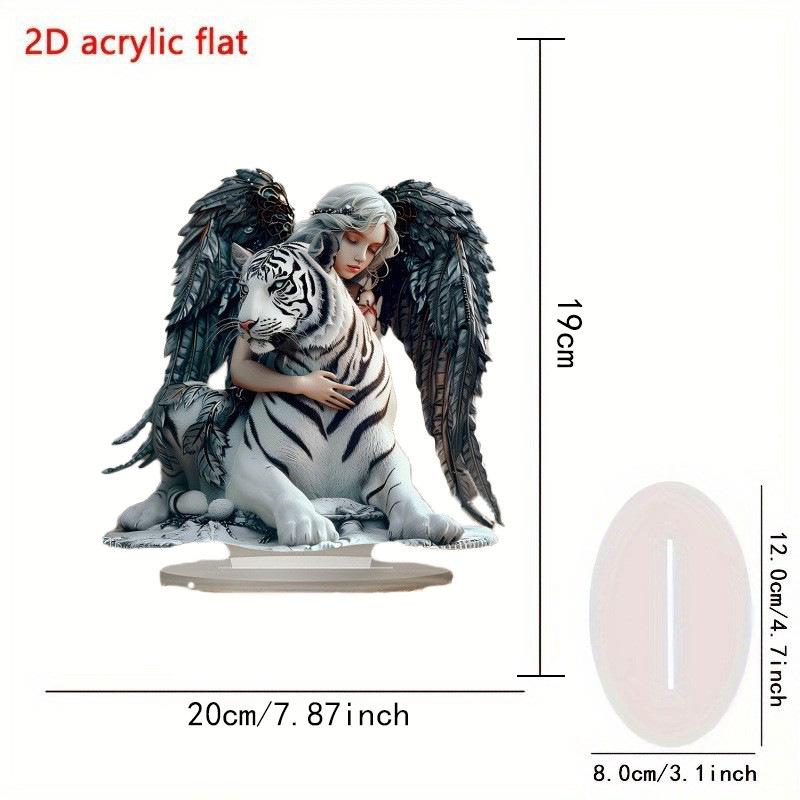 Charming Angel & Tiger Acrylic Waterproof Desk Ornament