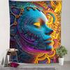 Colorful Totem Mask Digital Printing Polyester Wall Tapestry Suitable for Use In Living Rooms Bedrooms Offices Bars Party