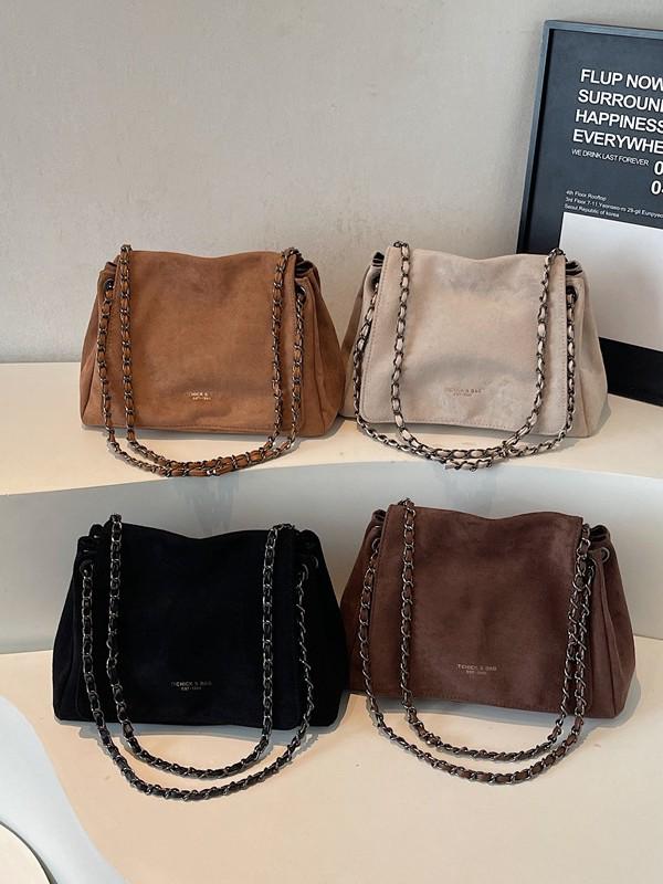 2025 Autumn/Winter Retro Matte Women's Versatile Single Shoulder Bag with Chain