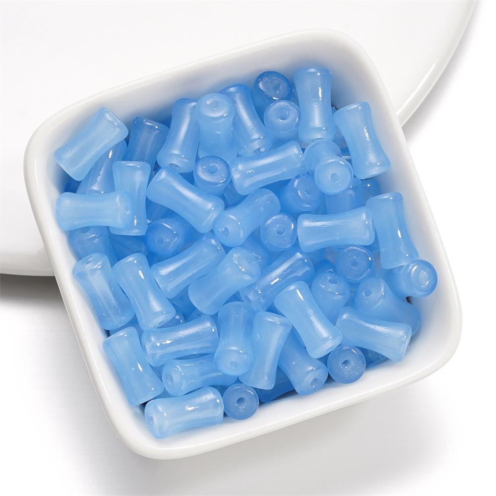 30Pcs 6.5x11.5mm Imitation Jade Bamboo Joint Charm Glass Loose Beads for DIY Handmade Jewelry Bracelet Necklace Making Supplies