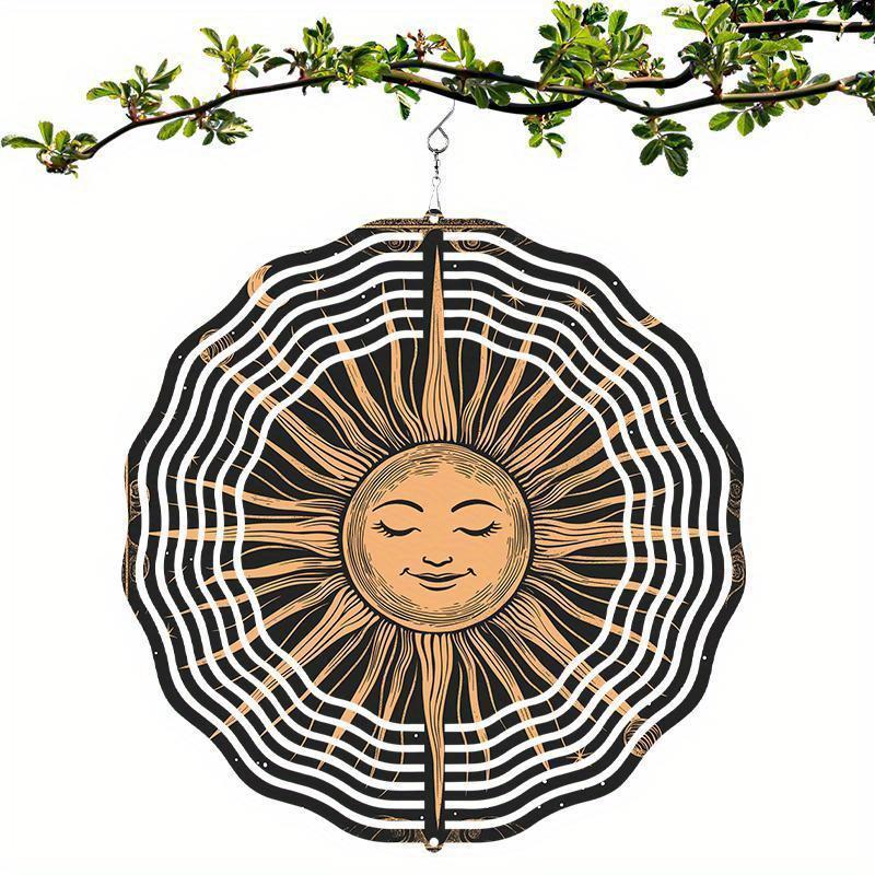 10 Zoll Hängender Windspinner mit 360-Grad-Haken für Balkon-Gartendekoration Frühling Sommer AußendekorationMetall-Windspiele für Heimdekoration