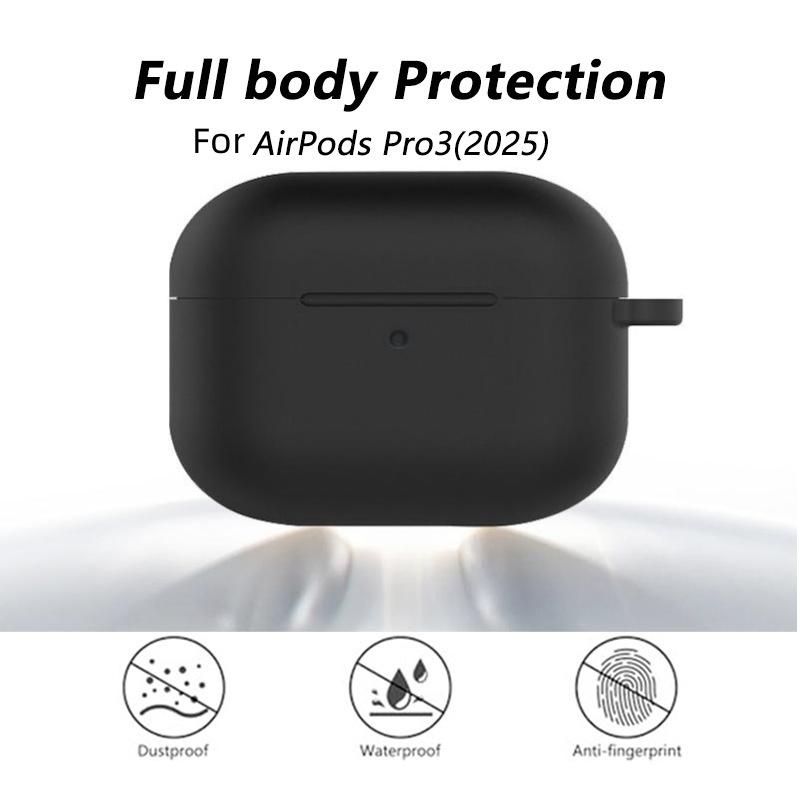 New 2025 For Apple Airpods Pro 3 Case Soft Silicone Full Protective Cover with Cleaning Kit and Keychain for Airpods Pro 3 Case