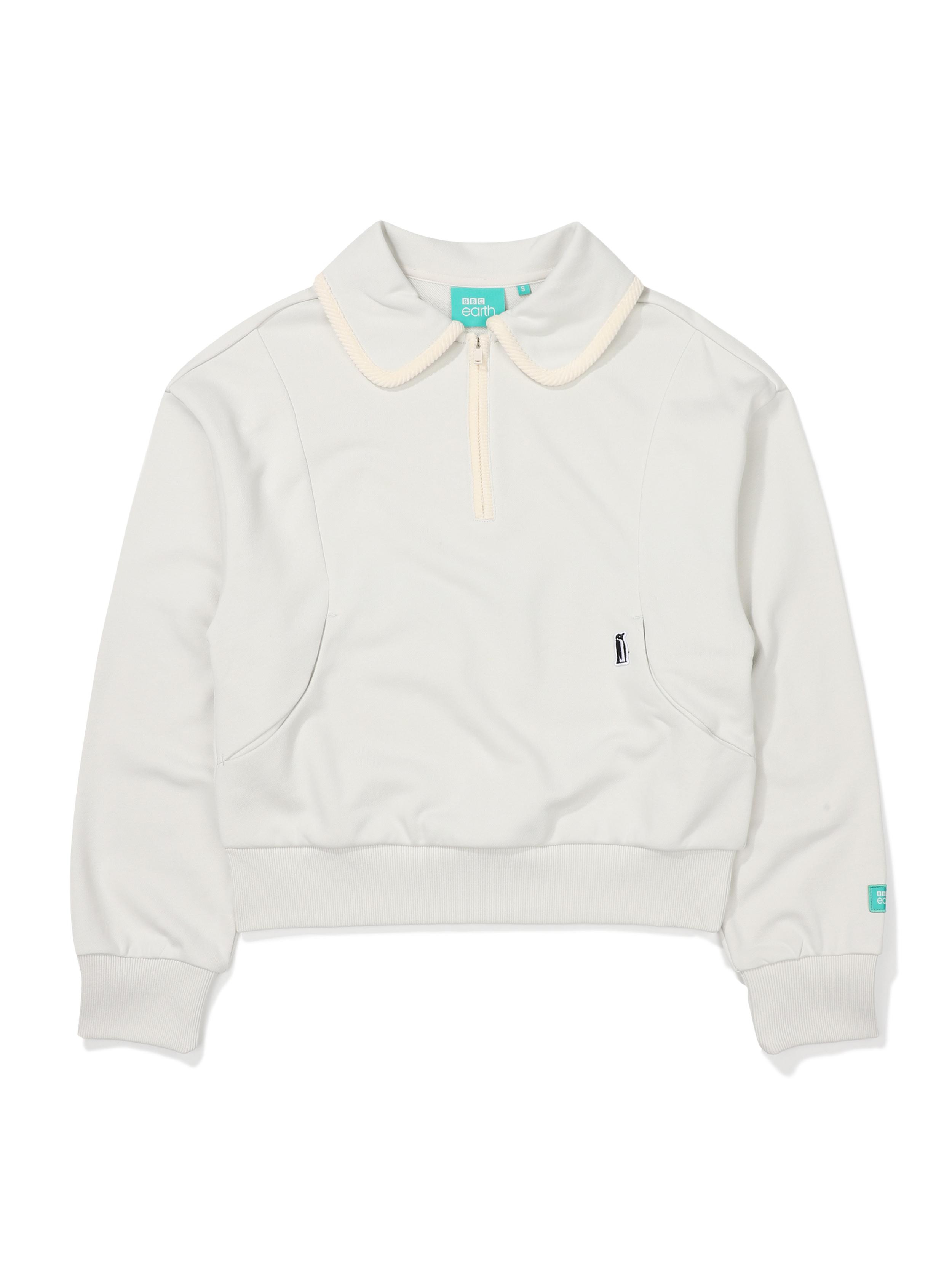 W Collared Half-Zip Sweatshirt_Light Mint Gr/090