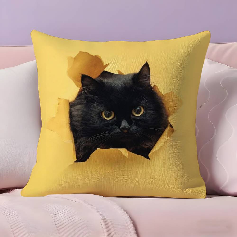 Cute Naughty Cute Cats Dogs Pillow Case  Ultra Soft Skin Friendly Fabric Cloud Like Comfort & Concealed Zipper