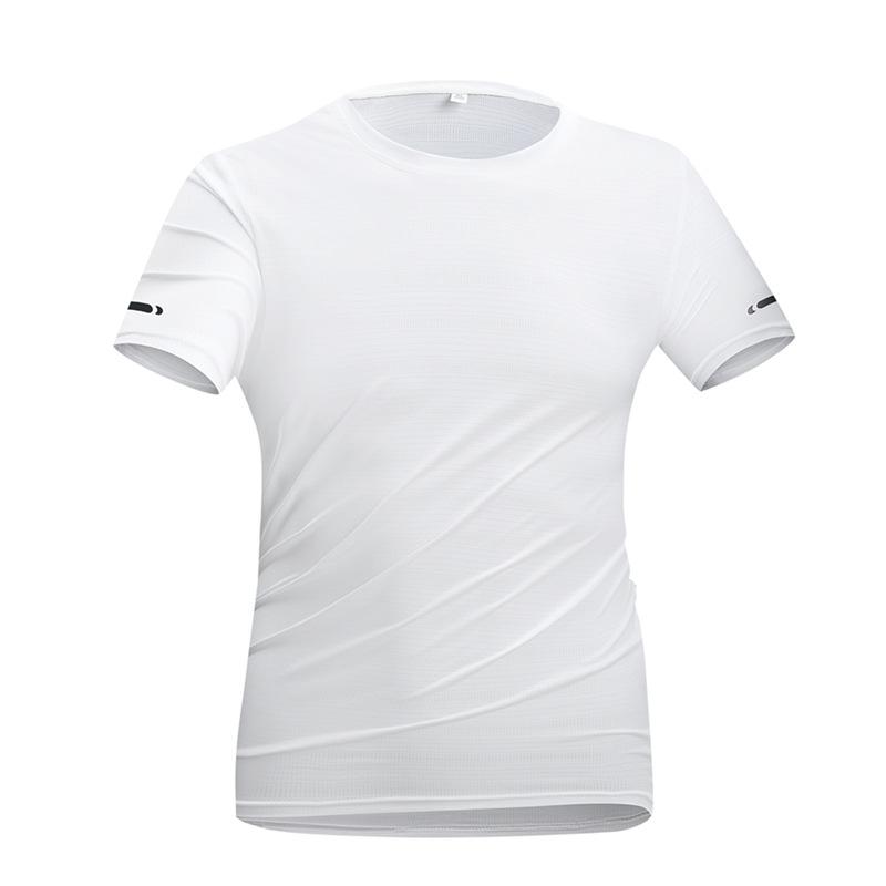 Летняя быстросохнущая футболка с короткими рукавами Ice Silk, летняя спортивная футболка с короткими рукавами и круглым вырезом Ice Silk, 50-100 кг XXXXXL белый
