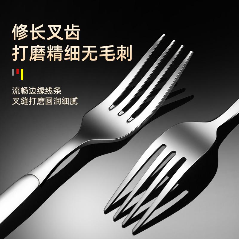 316L rostfritt stål gaffel 304 bordsgaffel Västerländsk gaffel Vuxen hushåll fruktgaffel Långt handtag sallad dessertgaffel Nuddelgaffel