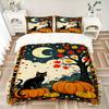 3pcs Autumn Cat Decor Duvet Cover Set -Includes 1 Duvet Cover and 2 Pillowcases, No Quilt Core, All-Season Home Decor  yy251111129