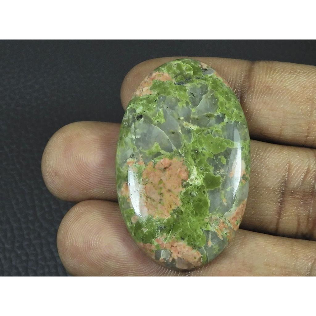 25X41X05MM Natural Unakite Jasper Oval Shape Cabochon Loose Gemstone 62Cts. G-408