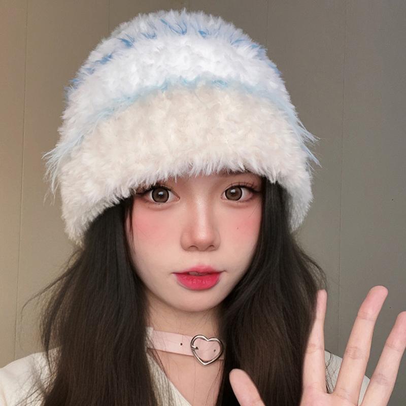 Autumn And Winter Plush Thick Cold-Proof Wool Hat Warm Ear Protection Knitted Hat For Women