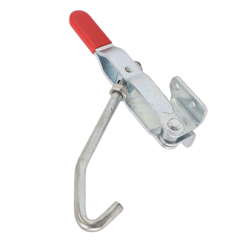 Quick Holding Adjustable J Hook Toggle Clamp Galvanized Iron Silver Toggle Latch Clamp Hook Latch Clamp Door A