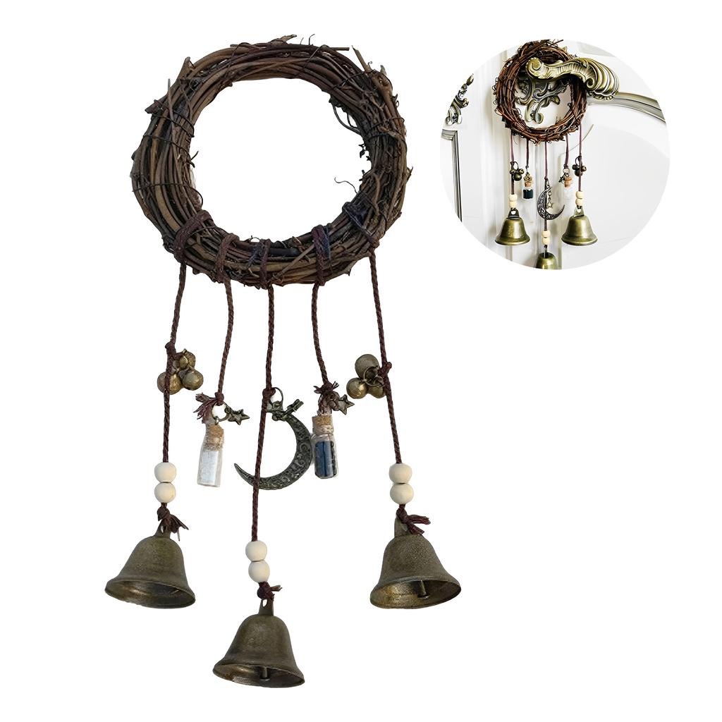 Witch Bells Protection Door Hangers Handmade Witchcraft Hanging Ornament for Living Rooms Bedrooms Kitchens