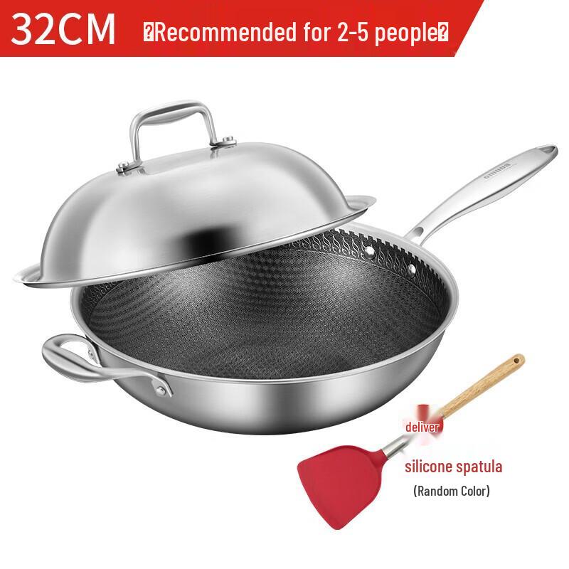 Oumeida Duke Black Crystal 316 Stainless Steel Wok