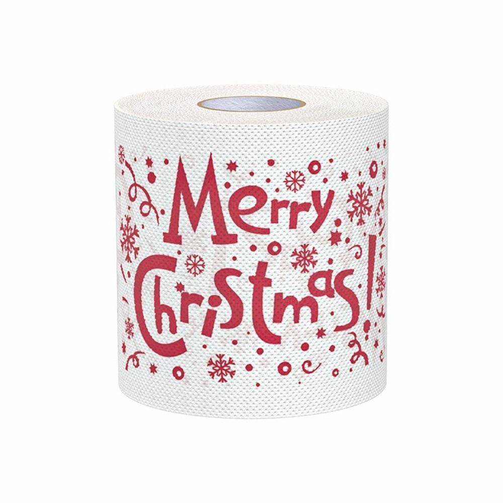 Santa Printed Christmas Toilet Roll Paper Christmas Tree Printed Color Pattern Christmas Pattern Tissue Kitchen Tool