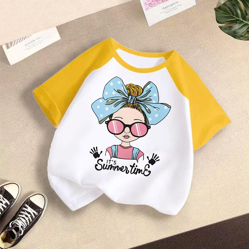Children's Casual Short-sleeved T-shirt - Summer Girls' Fashion Top