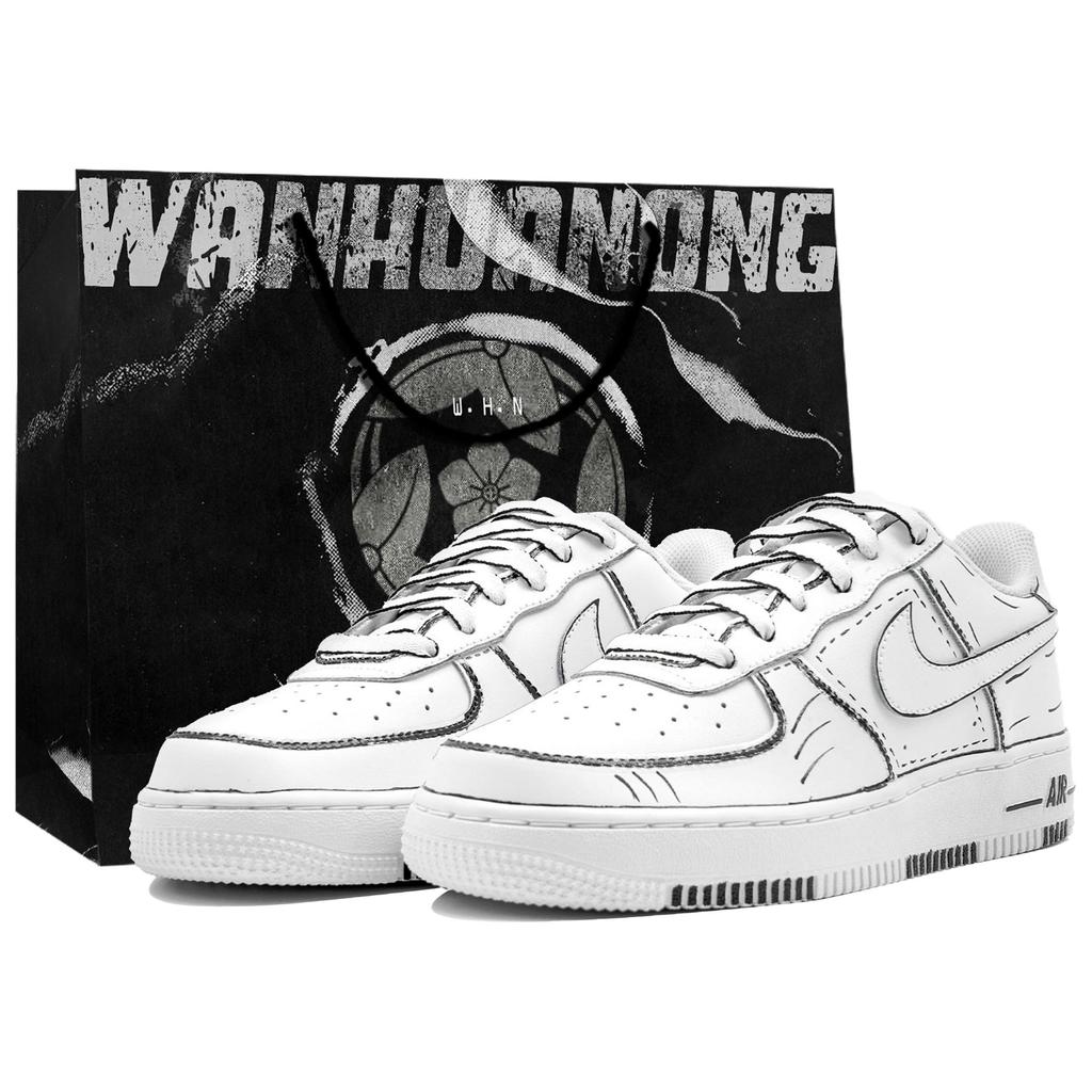 Nike Air Force 1 Kaleidoscope 07 Low top Skateboard Shoes Unisex Black White CW2288-111(Team113-BOX)