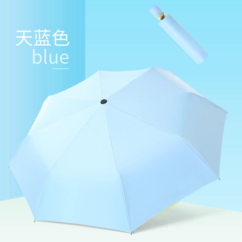 Automatic umbrella rain and shine vinyl cartoon cute sun umbrella creative tri-fold umbrella
