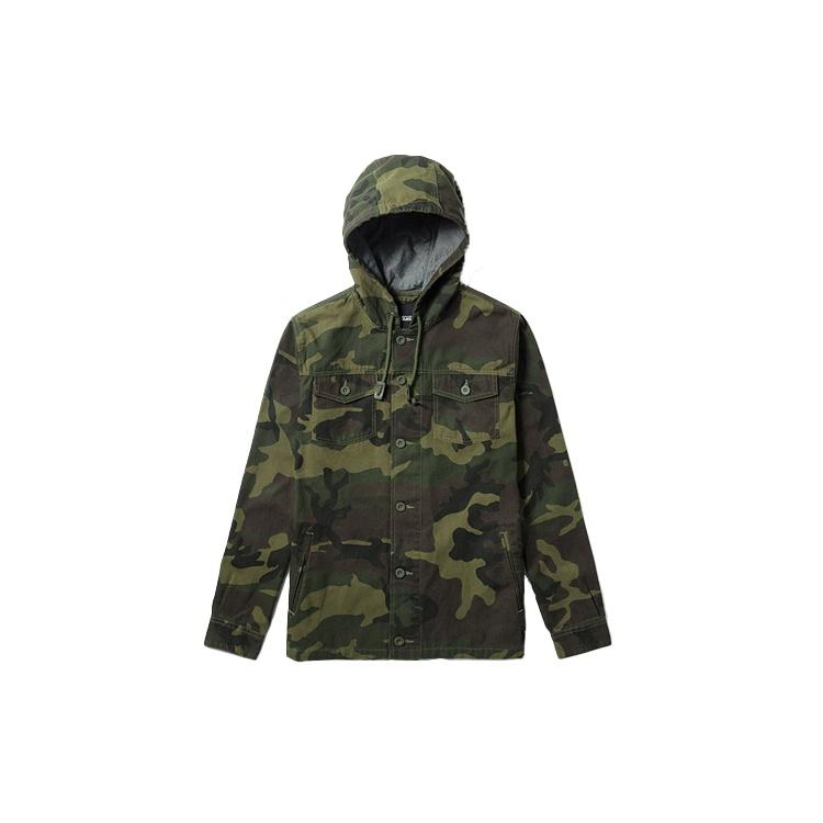 Men s Vans hooded Coach Jacket Camouflage VN0A36JLTJS S