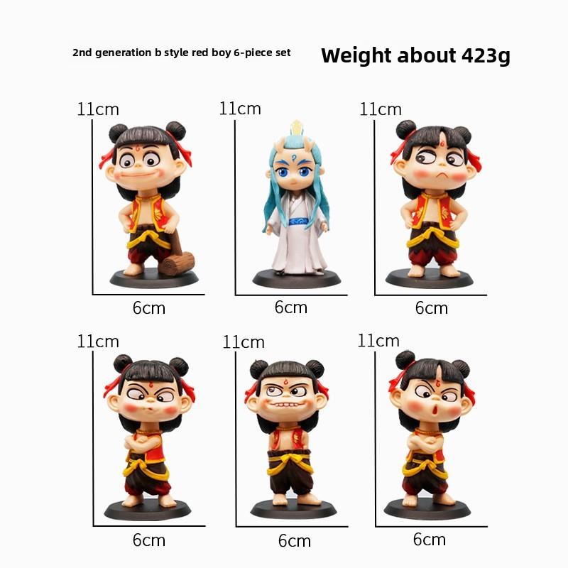 Pvc Nezha Mythical Figurines Collection For Desktop Decor And Playroom Display
