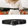 Men's Skull Buckle Waist Belt Gothic Adjustable Wide Waistband PU Leather Waist Strap for Casual Outfit and Street Wear
