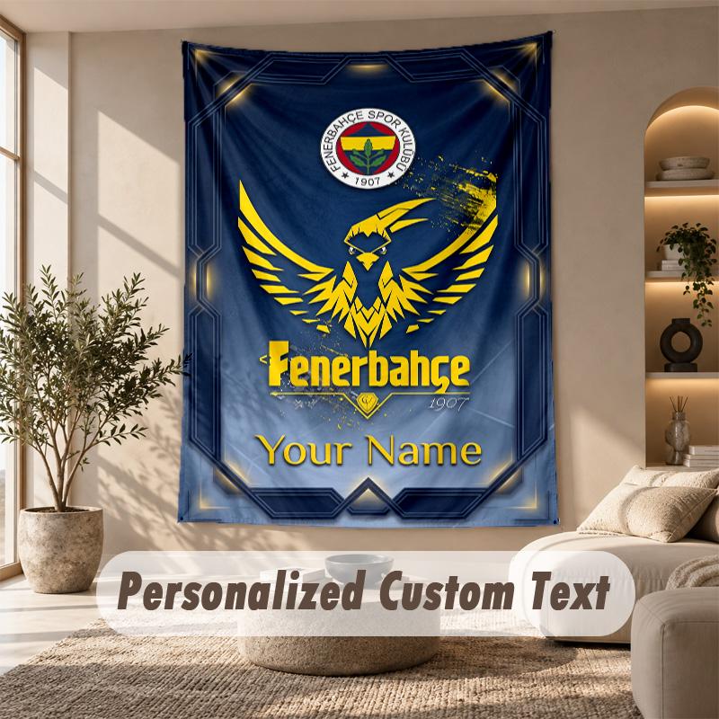 Tapestry Custom Name Text, Wall Hanging Tapestry Home Room DecorFenerbahçe FC