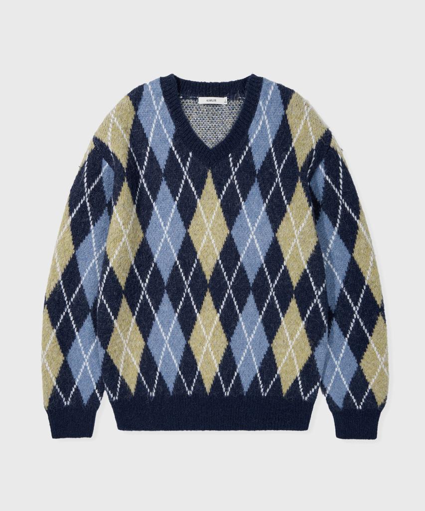 KIIMUIR Argyle Pattern Knit_Navy