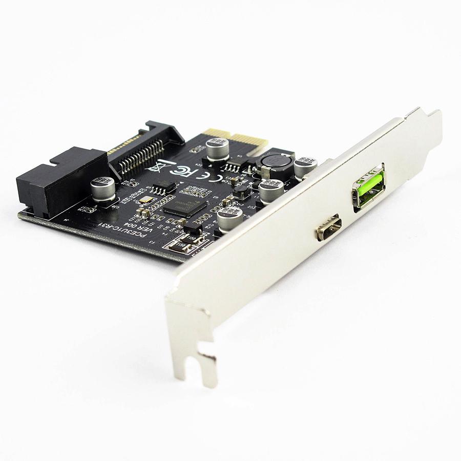 PCE4USB-R05 USB 3.1 Typ-C Erweiterungskarte 19PIN USB-C GEN 1 (5 Gbps) Adapterkarte