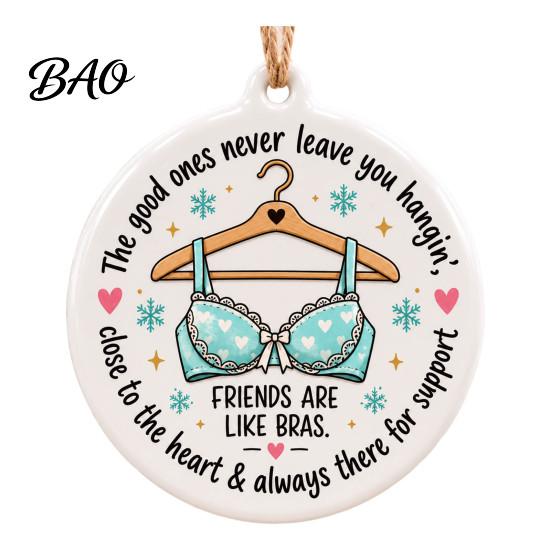 Festive Indoor Outdoor Ornaments Funny Friendship Christmas Pendant, Durable Acrylic Hanging Ornament, Creative Xmas Pendant for Holiday Party
