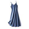 Summer Sexy Low-cut Satin Halter Dress Sleeveless Slim Ice Silk Dress Backless Dress for Women