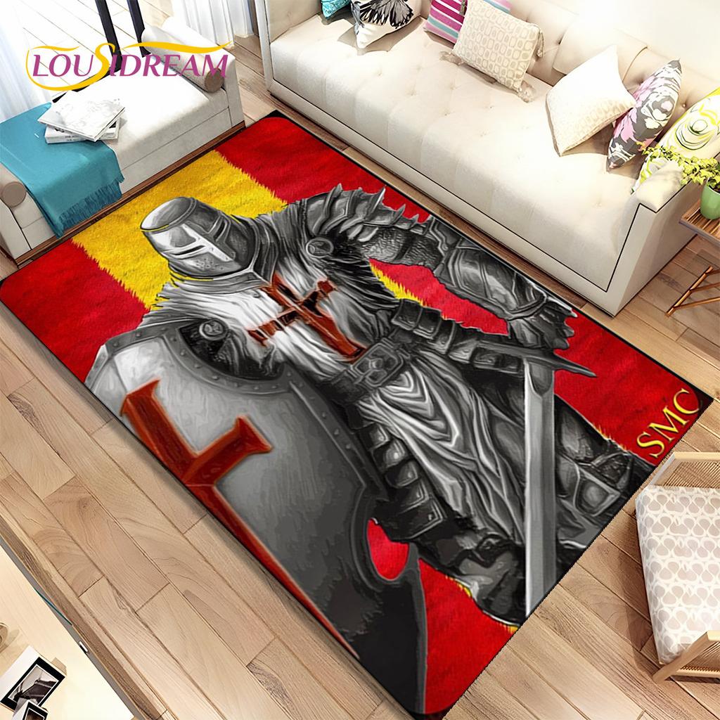 Cavalier Knight Templar Crusaders Games Area Rug,Carpet Rug for Home Living Room Bedroom Sofa Doormat Decor,Non-slip Floor Mat