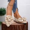 Sneakers new shallow mouth pointed head flat bottom low-top shoes women's flat heel bow breathable shoes