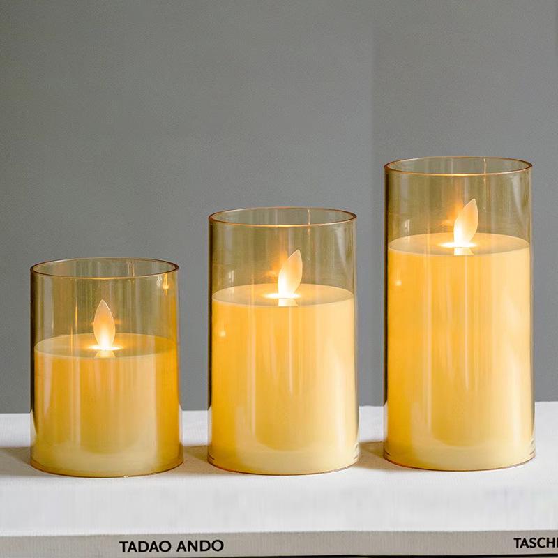 Acrylic Bullet-Shaped Remote-Controlled Flameless Candle Lamp