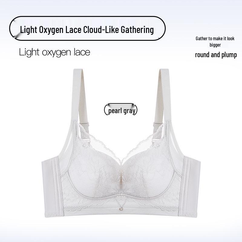 Women's Lace Push-Up Wireless Bra: Medium Thick, Anti-Sagging, Adjustable Support