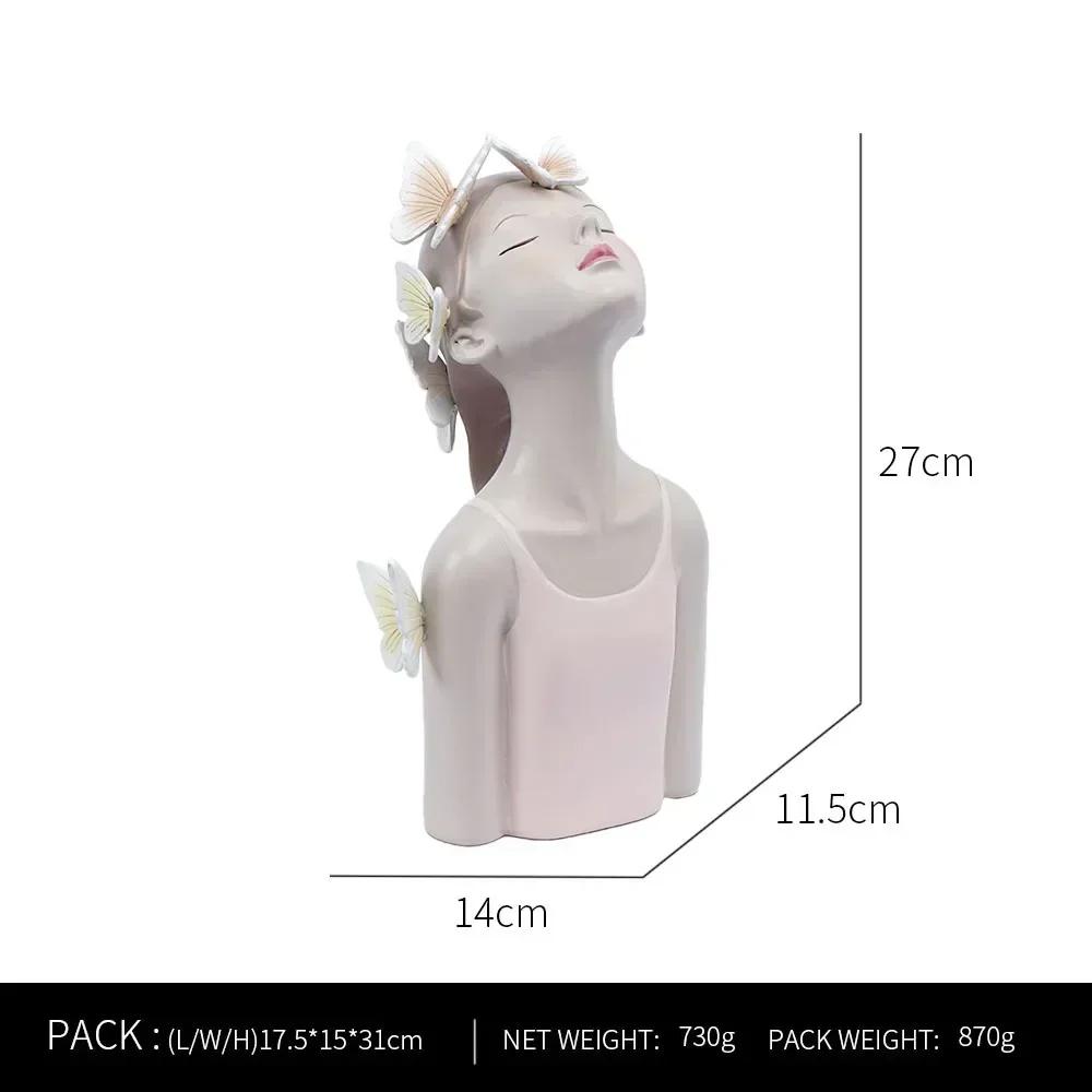 Fashion Butterfly Girl Resin Decorative Ornament Figurines for Interior Desktop Decor Accessories Home Living Room Object