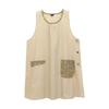 NISHIKI Apron Cute Back Side with Pockets - Design, Buttons, (Beige/ML/nw110)